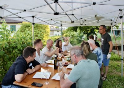 Dégustation des vins Laurent Berthet dans son domaine du Lavaux.
